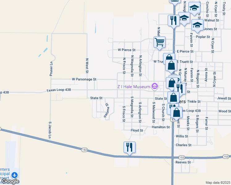 map of restaurants, bars, coffee shops, grocery stores, and more near 80 Sanders Street in Winters