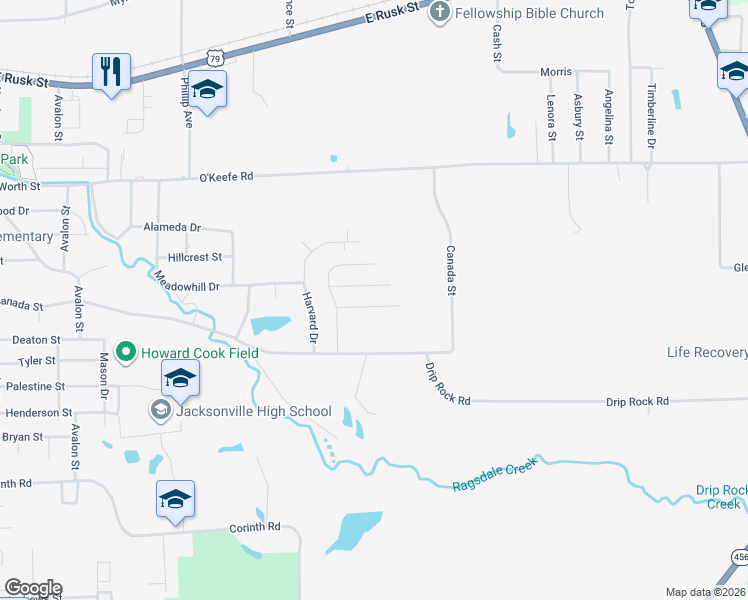 map of restaurants, bars, coffee shops, grocery stores, and more near 2112 Baylor Street in Jacksonville