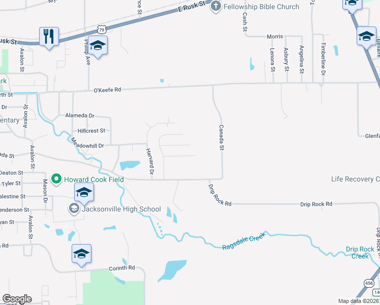 map of restaurants, bars, coffee shops, grocery stores, and more near 2112 Baylor Street in Jacksonville
