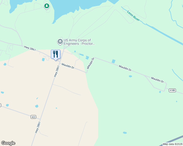 map of restaurants, bars, coffee shops, grocery stores, and more near 2288 Highway 2861 in Comanche