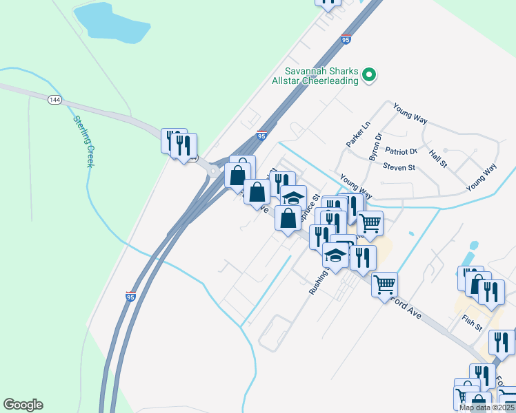 map of restaurants, bars, coffee shops, grocery stores, and more near 8781 Ford Avenue in Richmond Hill