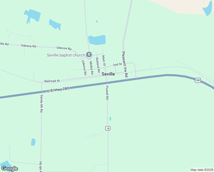 map of restaurants, bars, coffee shops, grocery stores, and more near Powell Road in Pitts