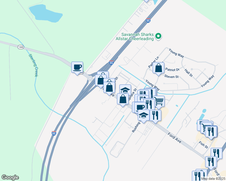 map of restaurants, bars, coffee shops, grocery stores, and more near 8781-8803 Ford Avenue in Richmond Hill