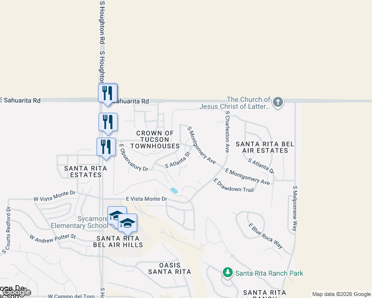 map of restaurants, bars, coffee shops, grocery stores, and more near 200 South Atlanta Street in Vail