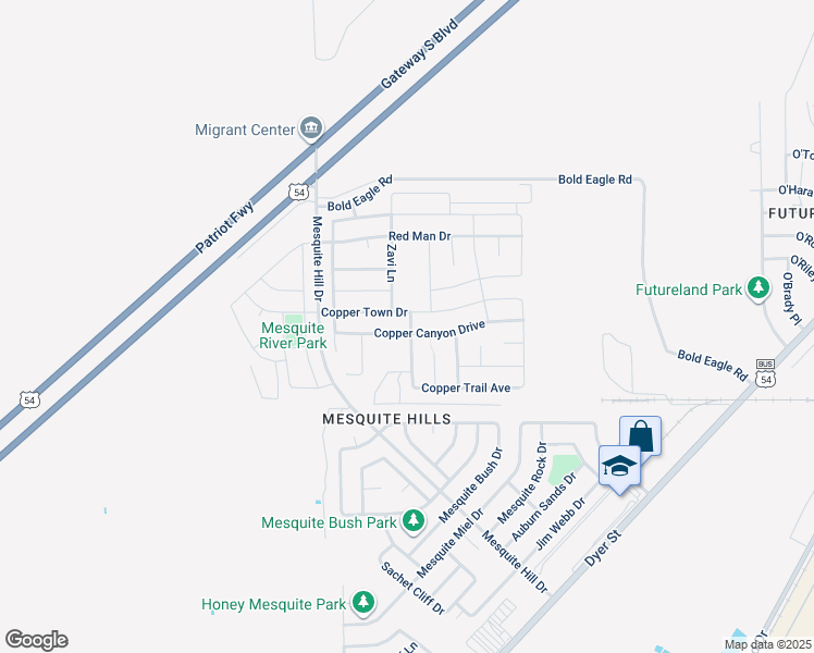 map of restaurants, bars, coffee shops, grocery stores, and more near in El Paso