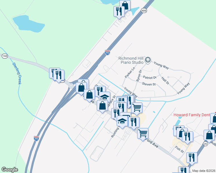 map of restaurants, bars, coffee shops, grocery stores, and more near 175 Edgewood Road in Richmond Hill