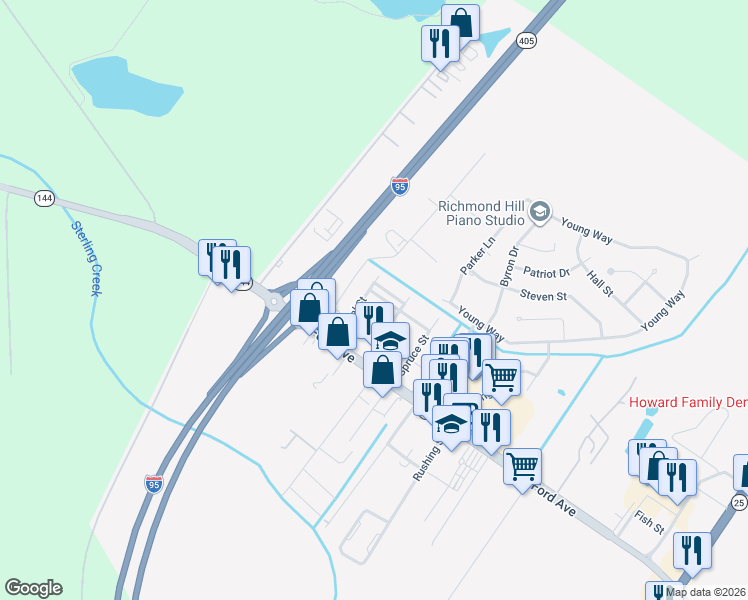 map of restaurants, bars, coffee shops, grocery stores, and more near 148 Laurel Street in Richmond Hill