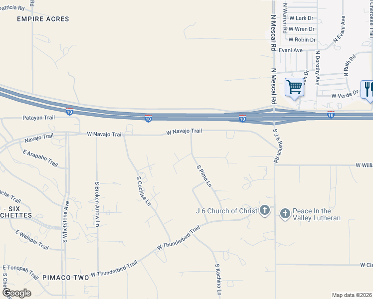 map of restaurants, bars, coffee shops, grocery stores, and more near 3300 West Mayo Place in Benson