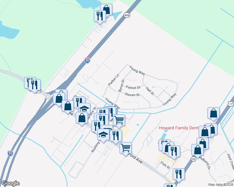 map of restaurants, bars, coffee shops, grocery stores, and more near 185 Steven Street in Richmond Hill