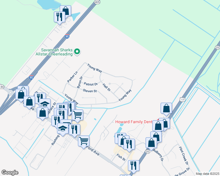 map of restaurants, bars, coffee shops, grocery stores, and more near 84 Hall Street in Richmond Hill