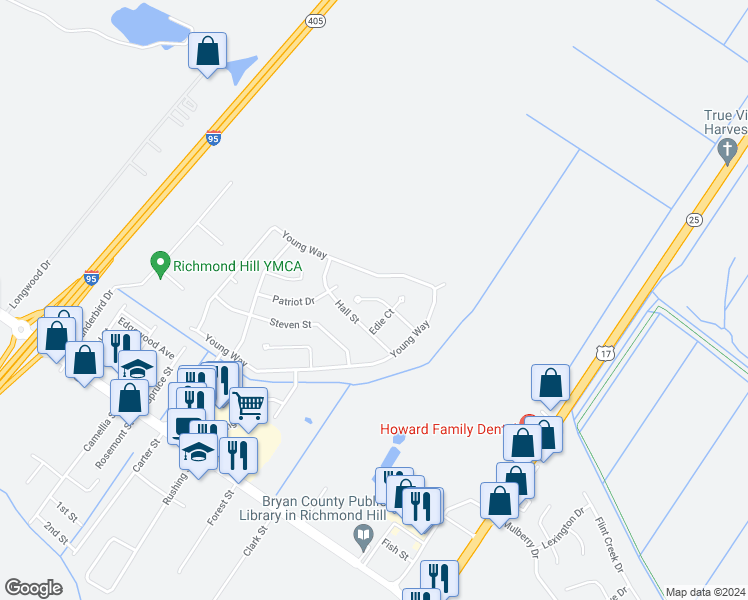 map of restaurants, bars, coffee shops, grocery stores, and more near 130 Williams Avenue in Richmond Hill