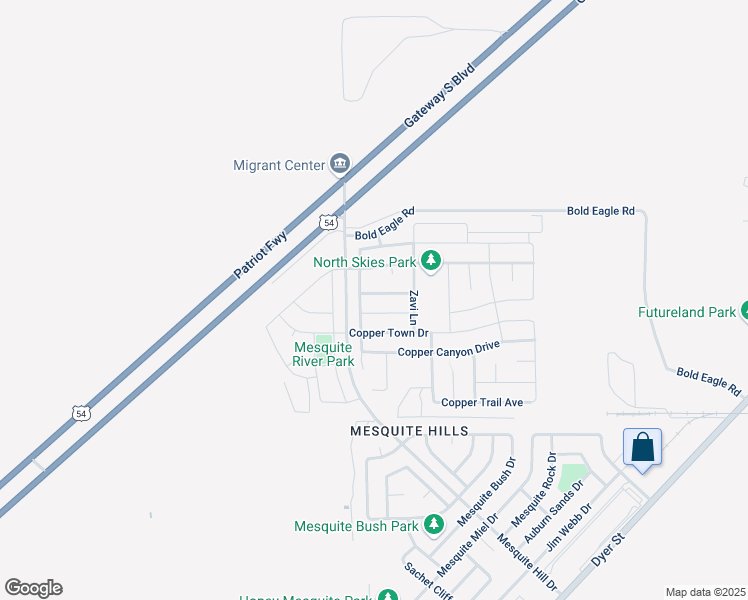 map of restaurants, bars, coffee shops, grocery stores, and more near 7029 Eagle Nest Court in El Paso