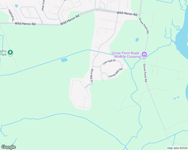 map of restaurants, bars, coffee shops, grocery stores, and more near 177 Rice Mill Drive in Savannah