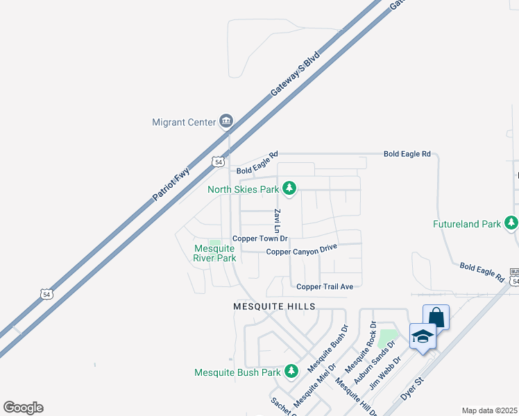 map of restaurants, bars, coffee shops, grocery stores, and more near 7029 Eagle Nest Court in El Paso