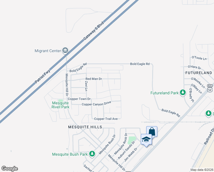 map of restaurants, bars, coffee shops, grocery stores, and more near 12141 Copper Skin Place in El Paso