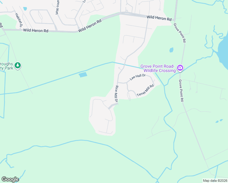 map of restaurants, bars, coffee shops, grocery stores, and more near 177 Rice Mill Drive in Savannah