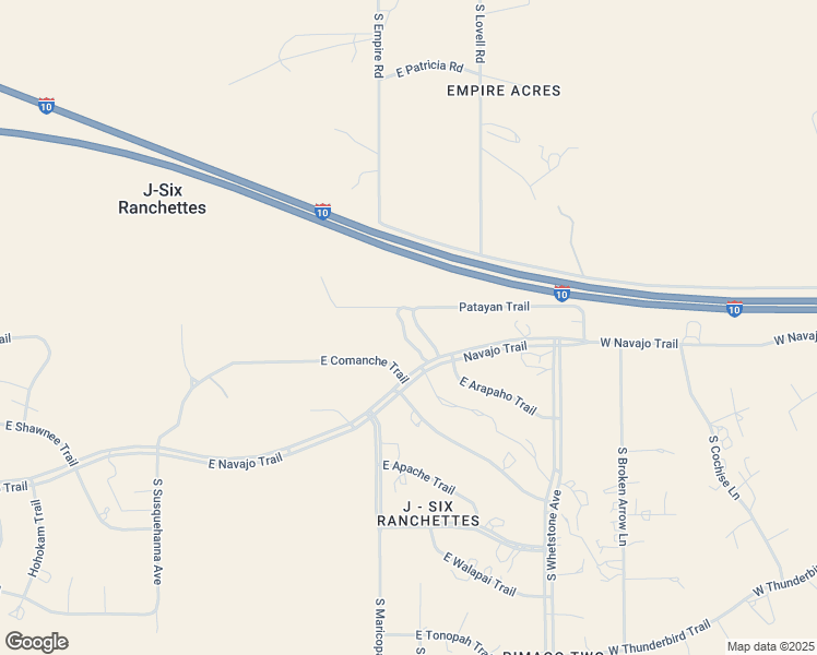 map of restaurants, bars, coffee shops, grocery stores, and more near 25140 East Arapaho Trail in Benson