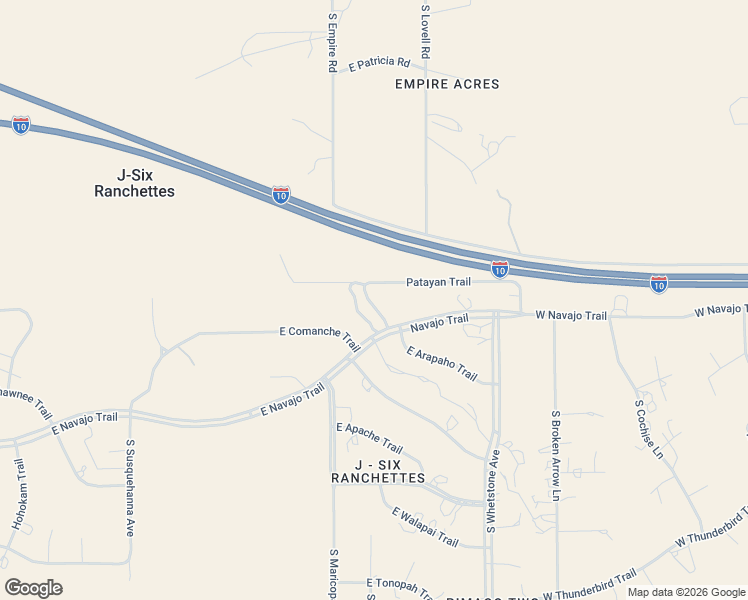 map of restaurants, bars, coffee shops, grocery stores, and more near 25145 East Arapaho Trail in Benson