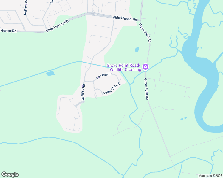 map of restaurants, bars, coffee shops, grocery stores, and more near 107 Terrel Mill Road in Savannah