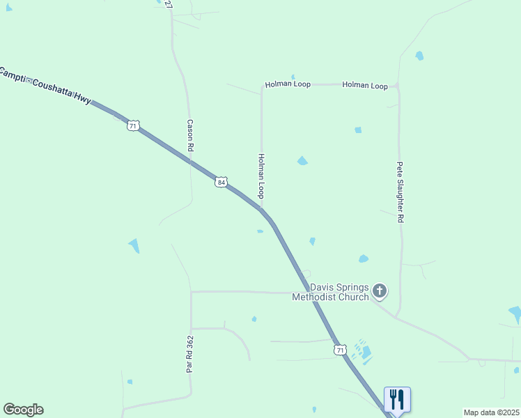 map of restaurants, bars, coffee shops, grocery stores, and more near 681 Campti - Coushatta Highway in Campti