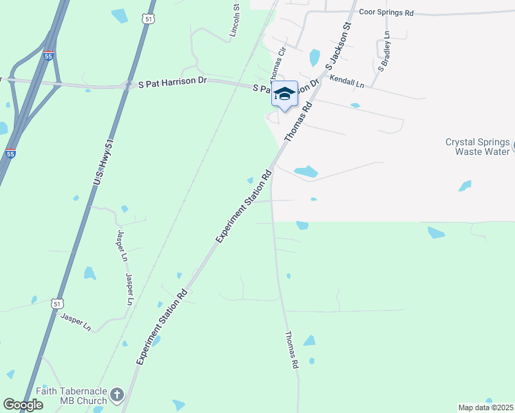 map of restaurants, bars, coffee shops, grocery stores, and more near 3108 Experiment Station Road in Crystal Springs