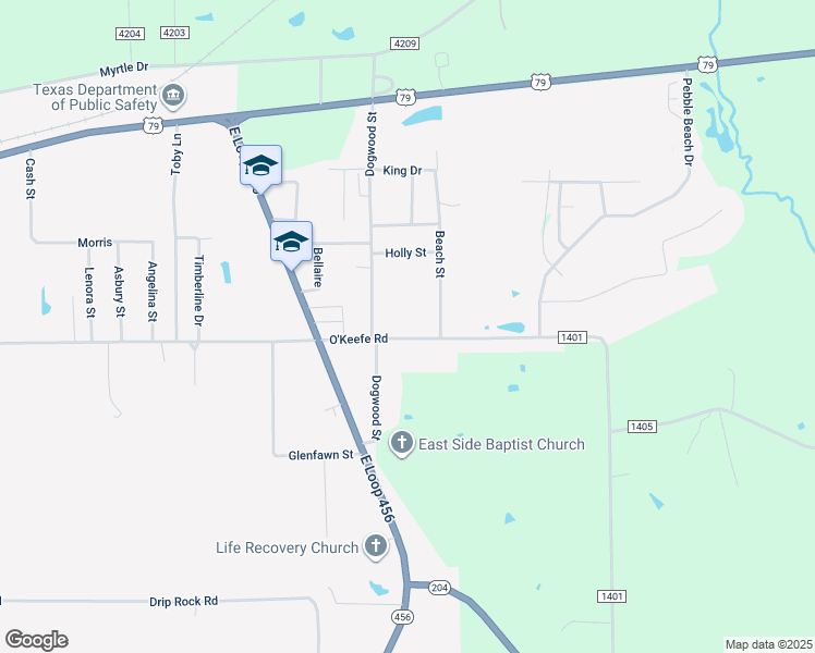 map of restaurants, bars, coffee shops, grocery stores, and more near 2408 O'Keefe Road in Jacksonville