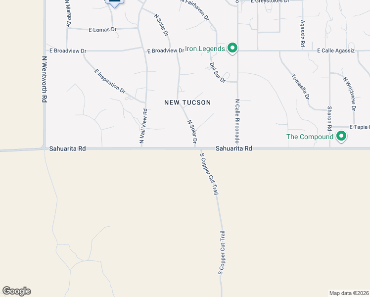 map of restaurants, bars, coffee shops, grocery stores, and more near 2981 East Sahuarita Road in Vail