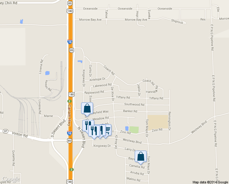 map of restaurants, bars, coffee shops, grocery stores, and more near 8606 De Alva Dr in Canutillo