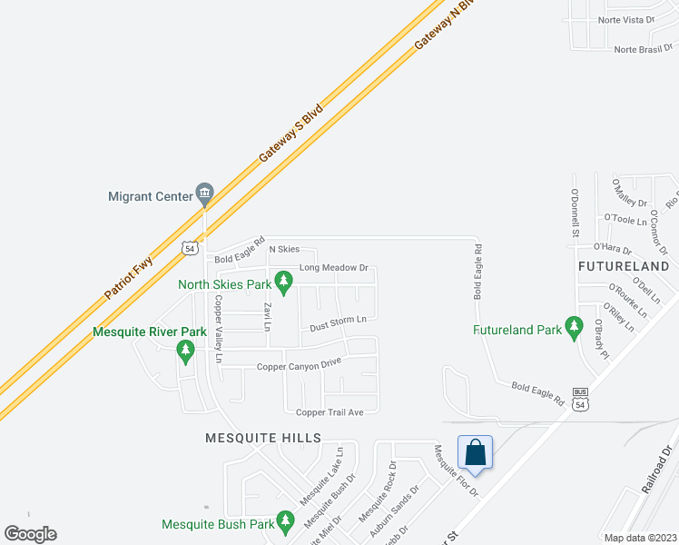map of restaurants, bars, coffee shops, grocery stores, and more near 7228 Long Meadow Drive in El Paso