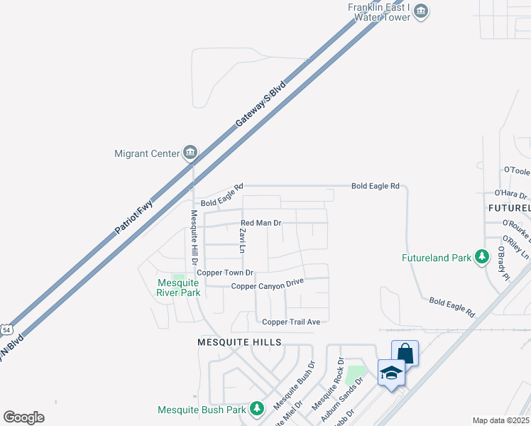 map of restaurants, bars, coffee shops, grocery stores, and more near 7132 Long Meadow Drive in El Paso