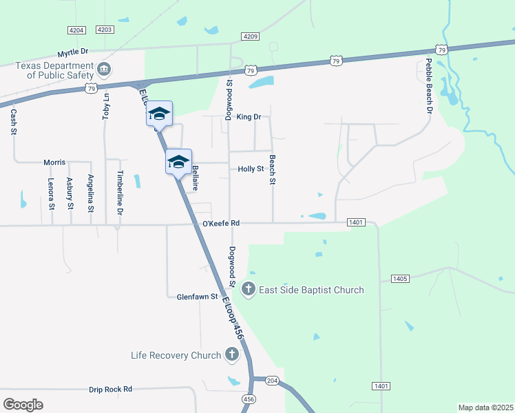map of restaurants, bars, coffee shops, grocery stores, and more near 2408 O'Keefe Road in Jacksonville