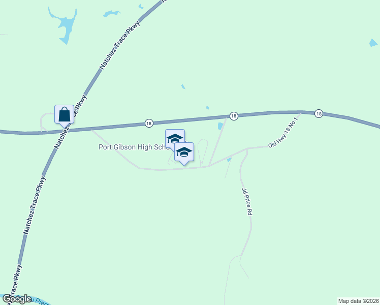 map of restaurants, bars, coffee shops, grocery stores, and more near 159 Old Highway 18 No 1 in Port Gibson