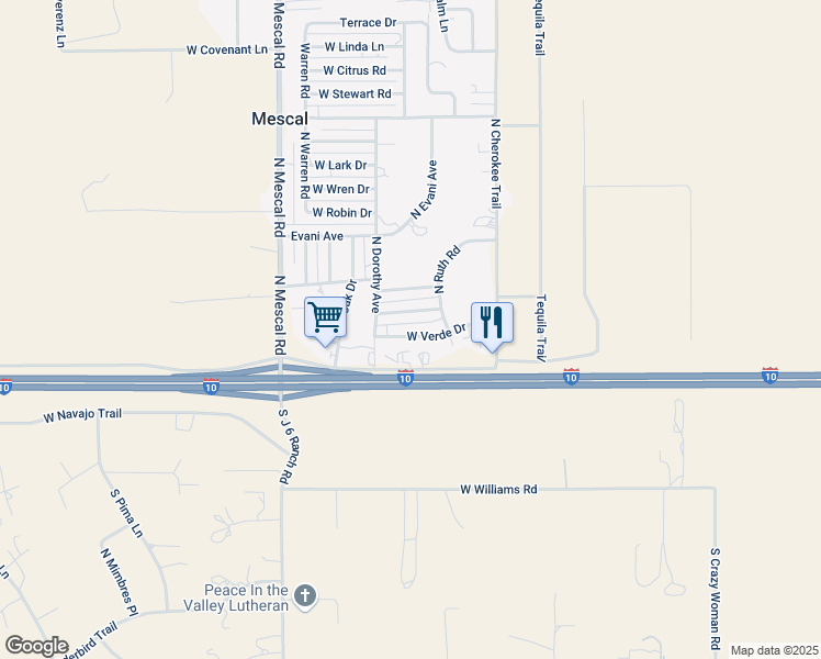 map of restaurants, bars, coffee shops, grocery stores, and more near 3147 West Cypress Drive in Benson