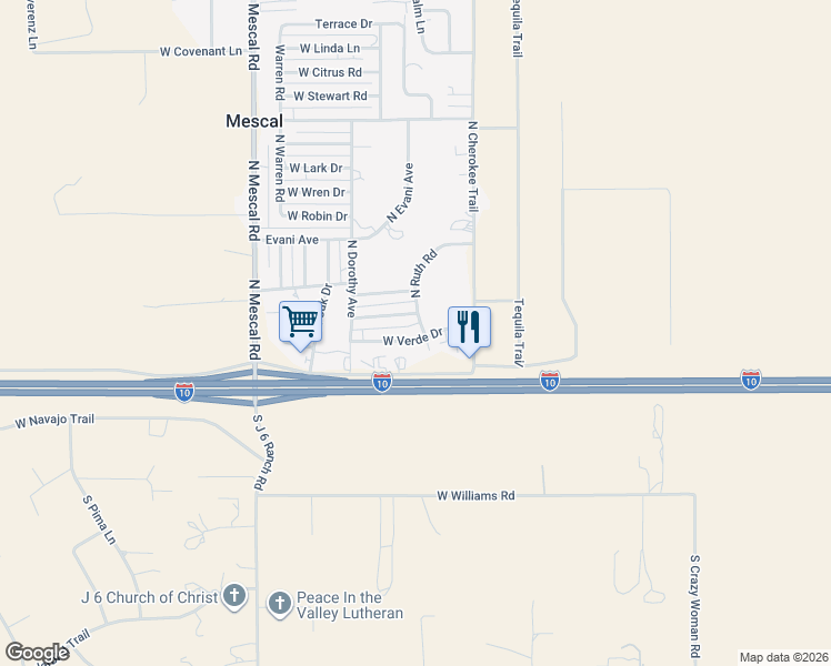 map of restaurants, bars, coffee shops, grocery stores, and more near 96 North Ruth Road in Benson