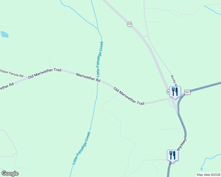 map of restaurants, bars, coffee shops, grocery stores, and more near 1196 Meriwether Road in Lapine