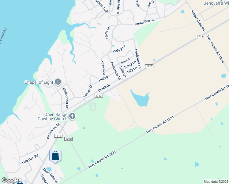 map of restaurants, bars, coffee shops, grocery stores, and more near 230 Star Ranch Drive in Whitney