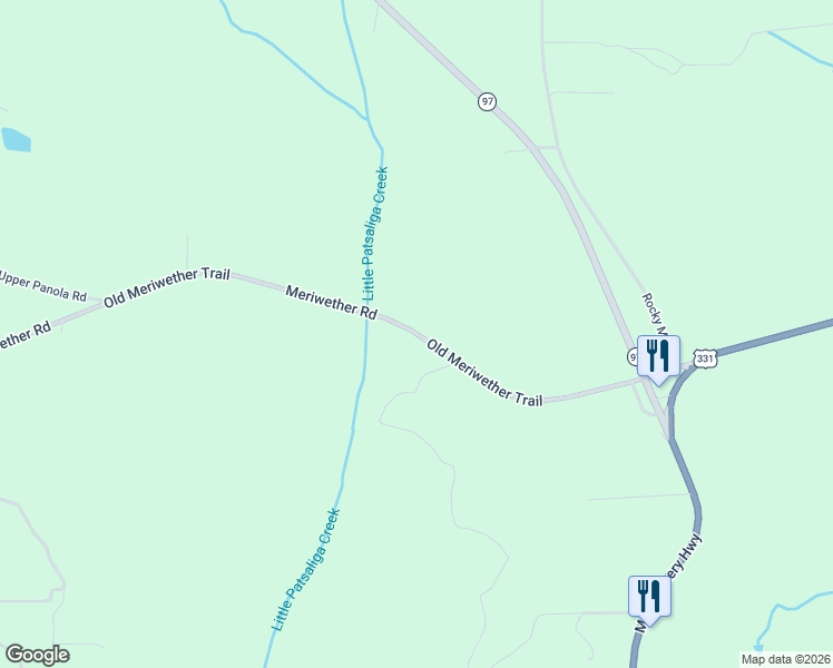 map of restaurants, bars, coffee shops, grocery stores, and more near 1196 Meriwether Road in Lapine