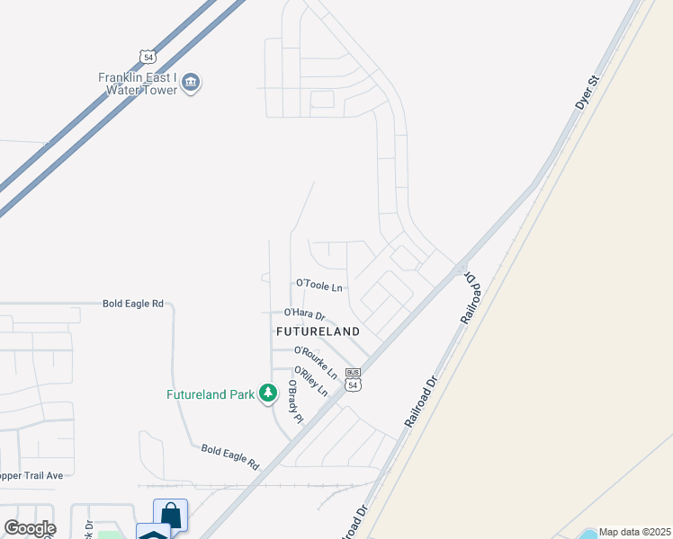 map of restaurants, bars, coffee shops, grocery stores, and more near 12405 Omalley Drive in El Paso