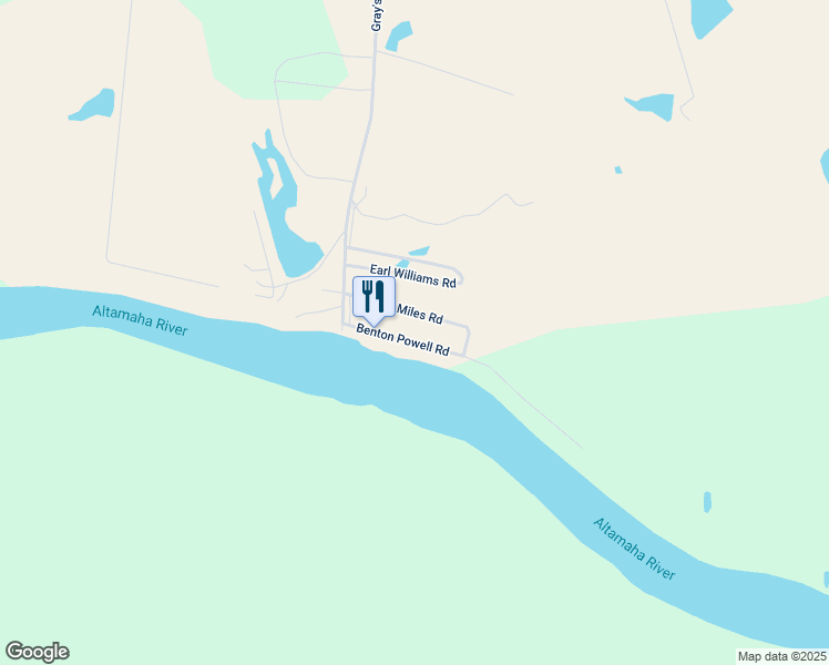 map of restaurants, bars, coffee shops, grocery stores, and more near 187 Benton Powell Road in Uvalda