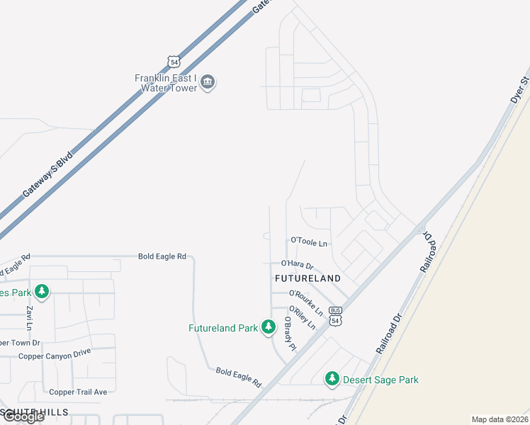 map of restaurants, bars, coffee shops, grocery stores, and more near 12367 O'Donnell Street in El Paso