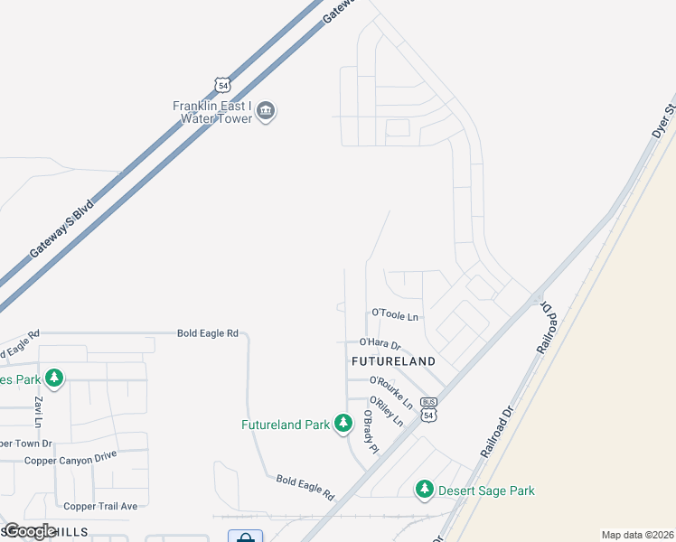 map of restaurants, bars, coffee shops, grocery stores, and more near 12367 Odonnell Street in El Paso