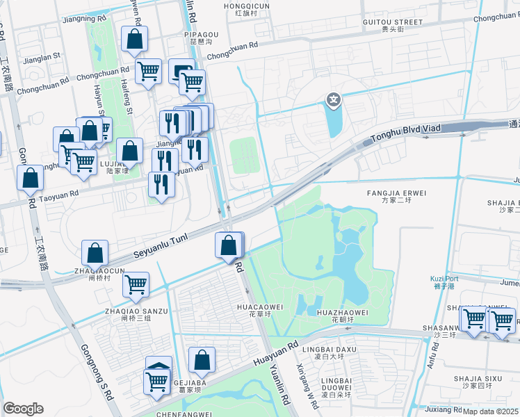 map of restaurants, bars, coffee shops, grocery stores, and more near in Nantong