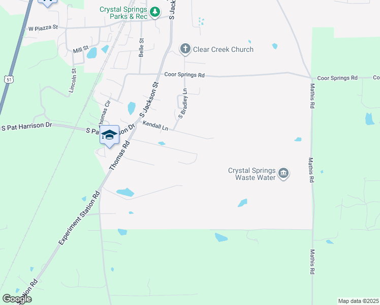 map of restaurants, bars, coffee shops, grocery stores, and more near 137 Jordan Street in Crystal Springs
