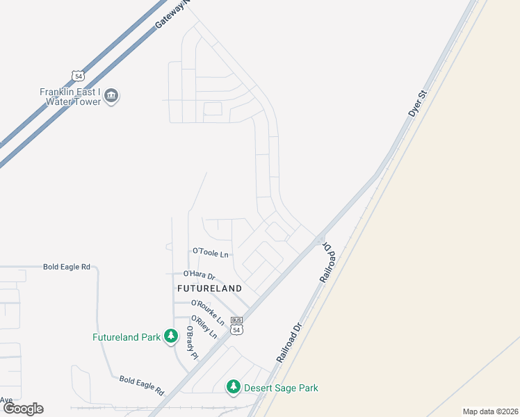 map of restaurants, bars, coffee shops, grocery stores, and more near 12405 Omalley Drive in El Paso