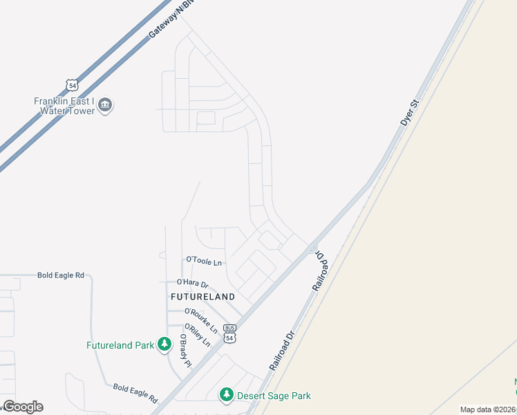 map of restaurants, bars, coffee shops, grocery stores, and more near 12405 Omalley Drive in El Paso