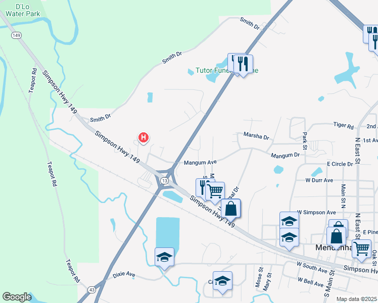 map of restaurants, bars, coffee shops, grocery stores, and more near 811-873 Mangum Avenue in Mendenhall