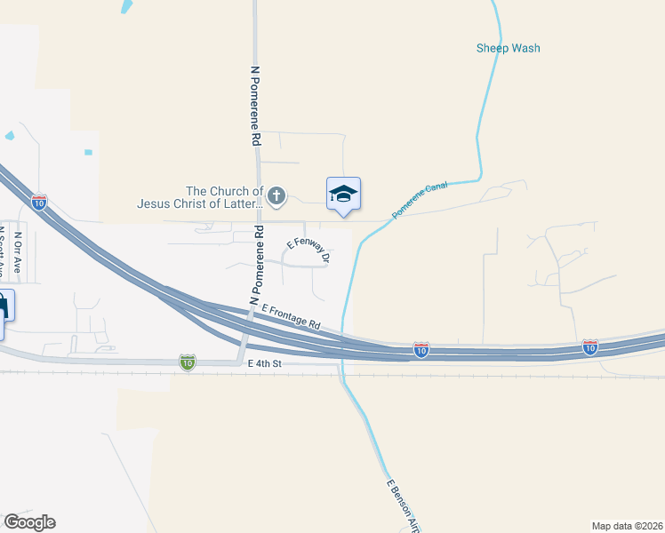 map of restaurants, bars, coffee shops, grocery stores, and more near 1291 East Fenway Drive in Benson