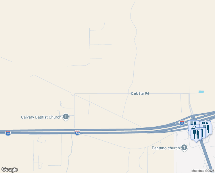map of restaurants, bars, coffee shops, grocery stores, and more near Dark Star Road in Benson