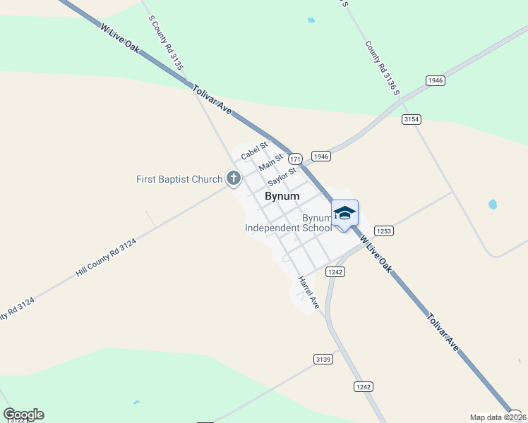 map of restaurants, bars, coffee shops, grocery stores, and more near 401 Harrel Avenue in Bynum