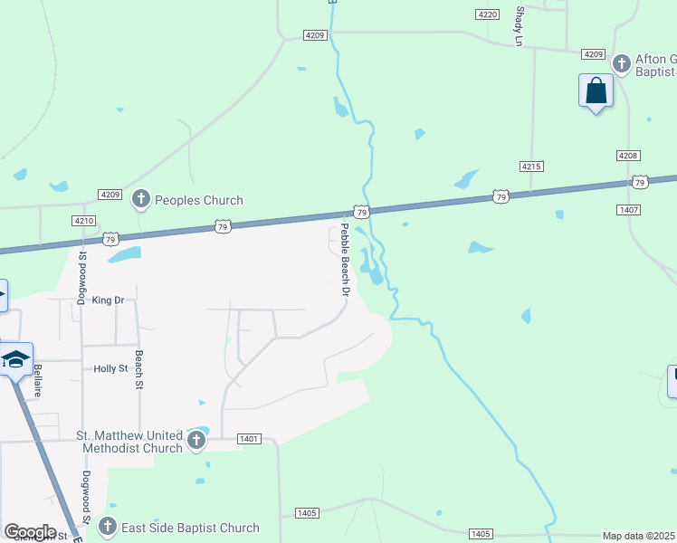 map of restaurants, bars, coffee shops, grocery stores, and more near 211 Pebble Beach Drive in Jacksonville